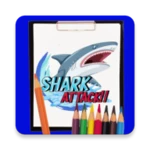 shark attack coloring book android application logo